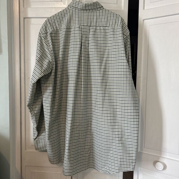 New LL Bean Shirt Large Green Check Long Sleeve Button Down Wrinkle Free - Picture 5 of 5